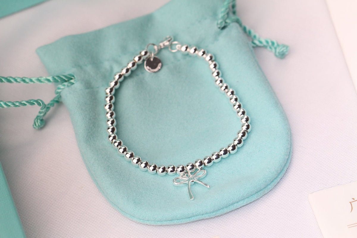 [Resenara Jewelry]STERLING SILVER BOW BEAD BRACELET