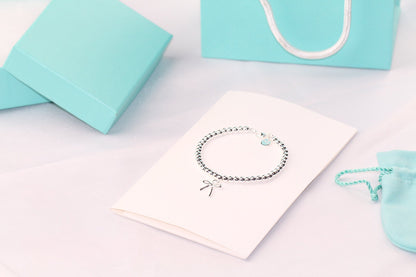 [Resenara Jewelry]STERLING SILVER BOW BEAD BRACELET