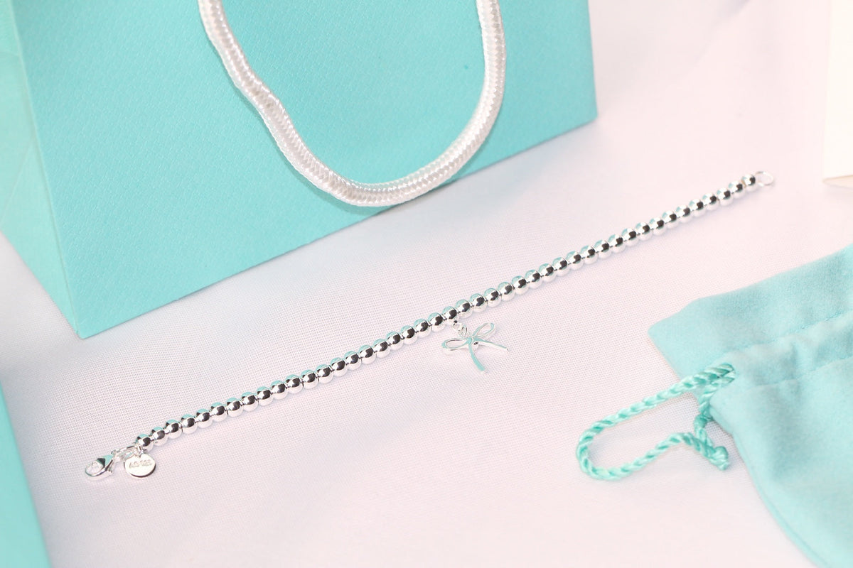 [Resenara Jewelry]STERLING SILVER BOW BEAD BRACELET