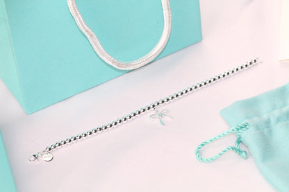 [Resenara Jewelry]STERLING SILVER BOW BEAD BRACELET