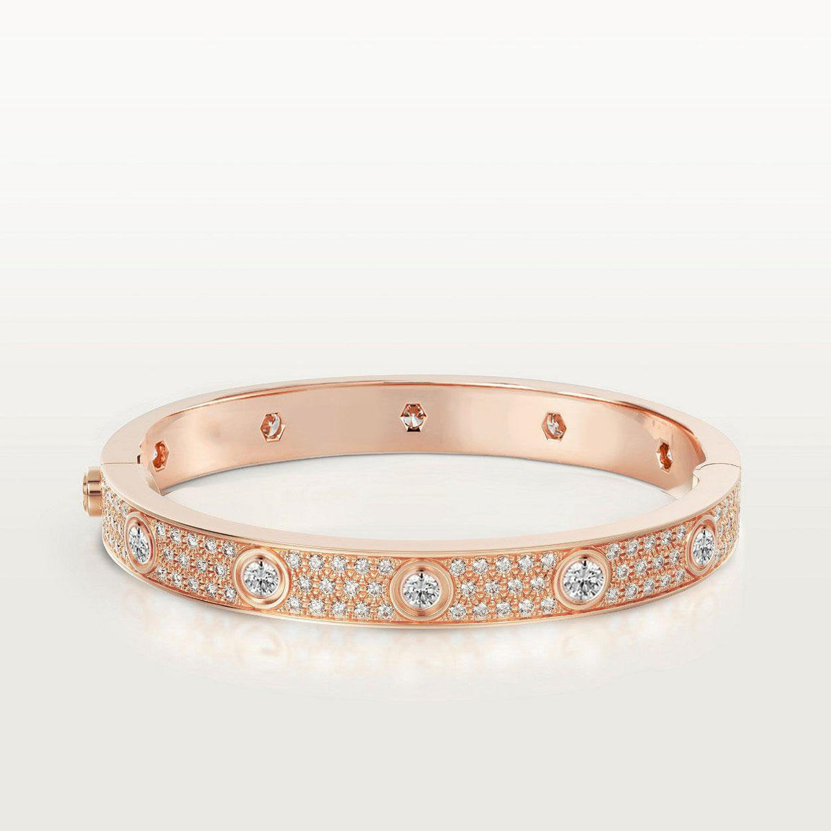 [Renovia Jewelry]LOVE BRACELET 6.1MM DIAMOND-PAVED 10 BIG DIAMONDS