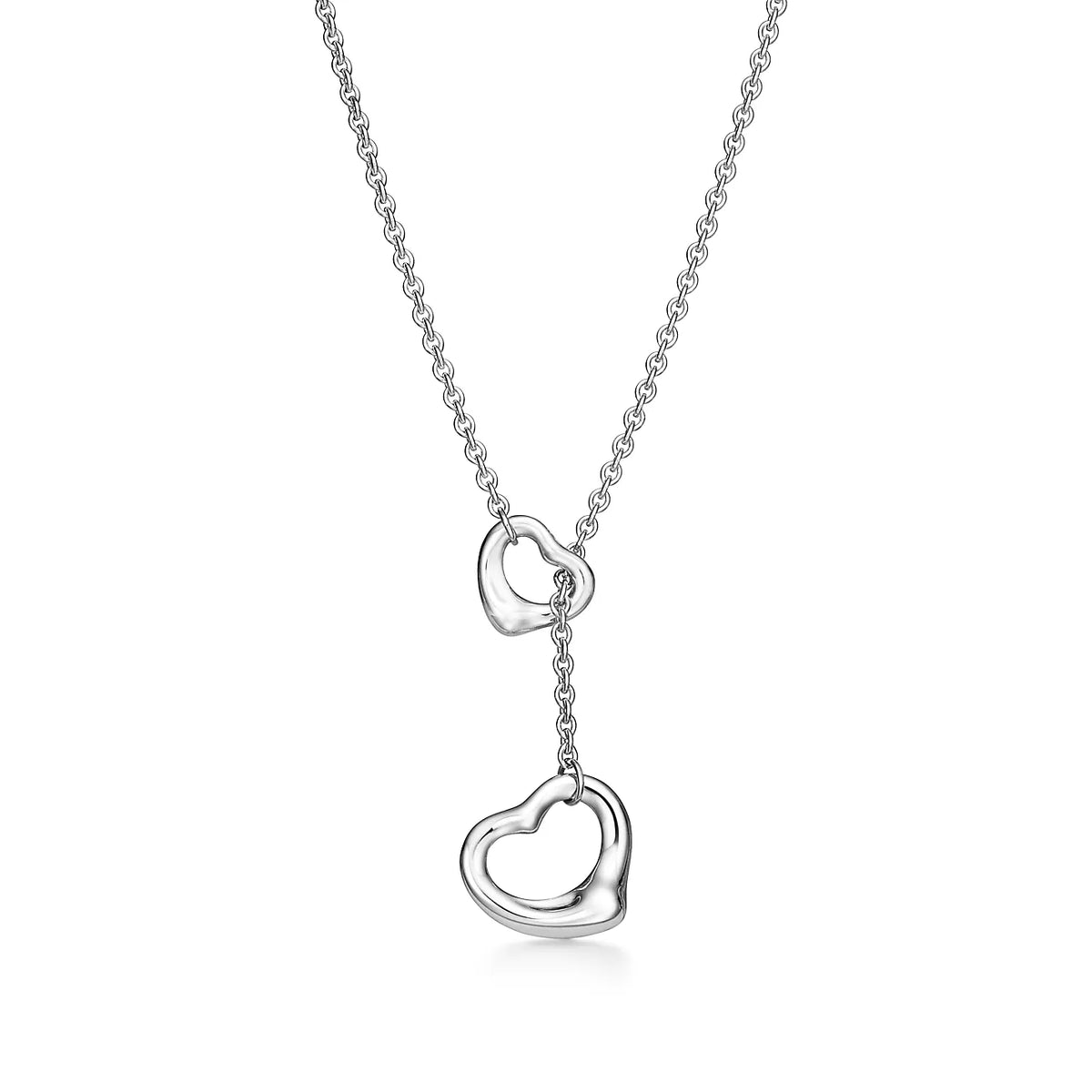 [Resenara Jewelry]OPEN HEART LARIAT NECKLACE SILVER