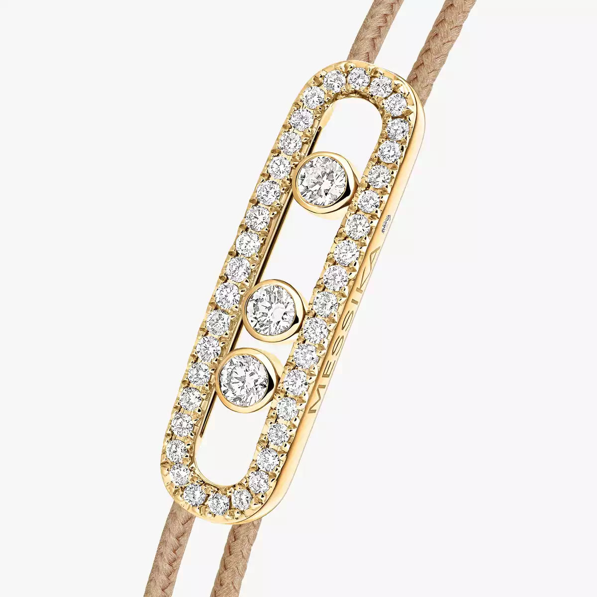 [Renovia Jewelry]Care(Medium-3.5mm) pink cord pavé bracelet