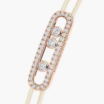 [Renovia Jewelry]Care(Medium-3.5mm) pink cord pavé bracelet