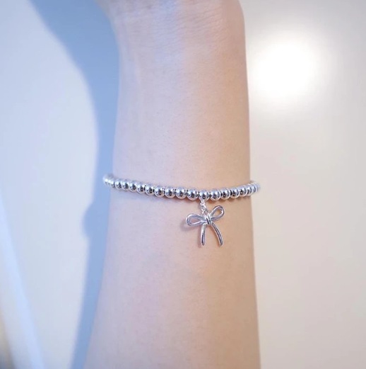 [Resenara Jewelry]STERLING SILVER BOW BEAD BRACELET