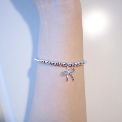 [Resenara Jewelry]STERLING SILVER BOW BEAD BRACELET