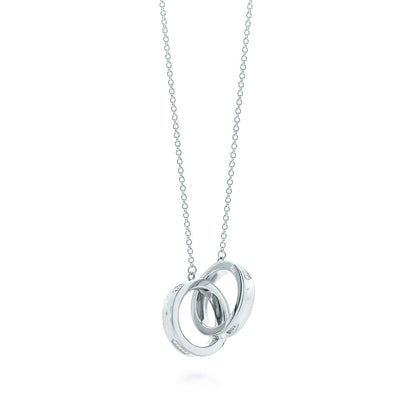 [Resenara Jewelry]INTERLOCKING CIRCLES PENDANT SILVER SMALL NECKLACE