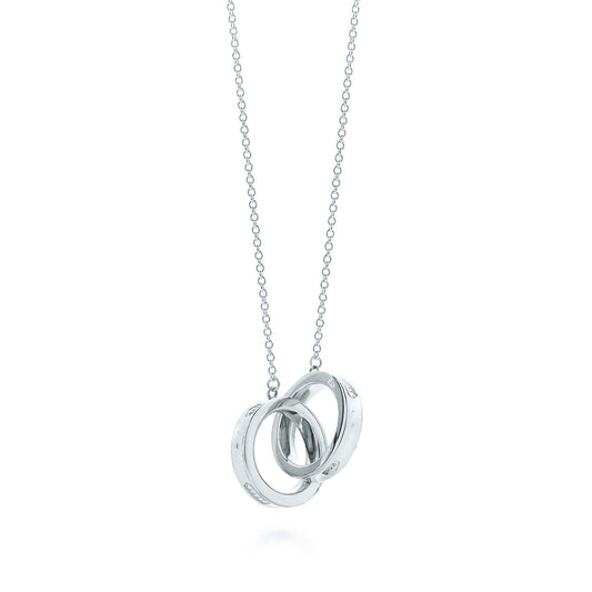 [Resenara Jewelry]INTERLOCKING CIRCLES PENDANT SILVER SMALL NECKLACE