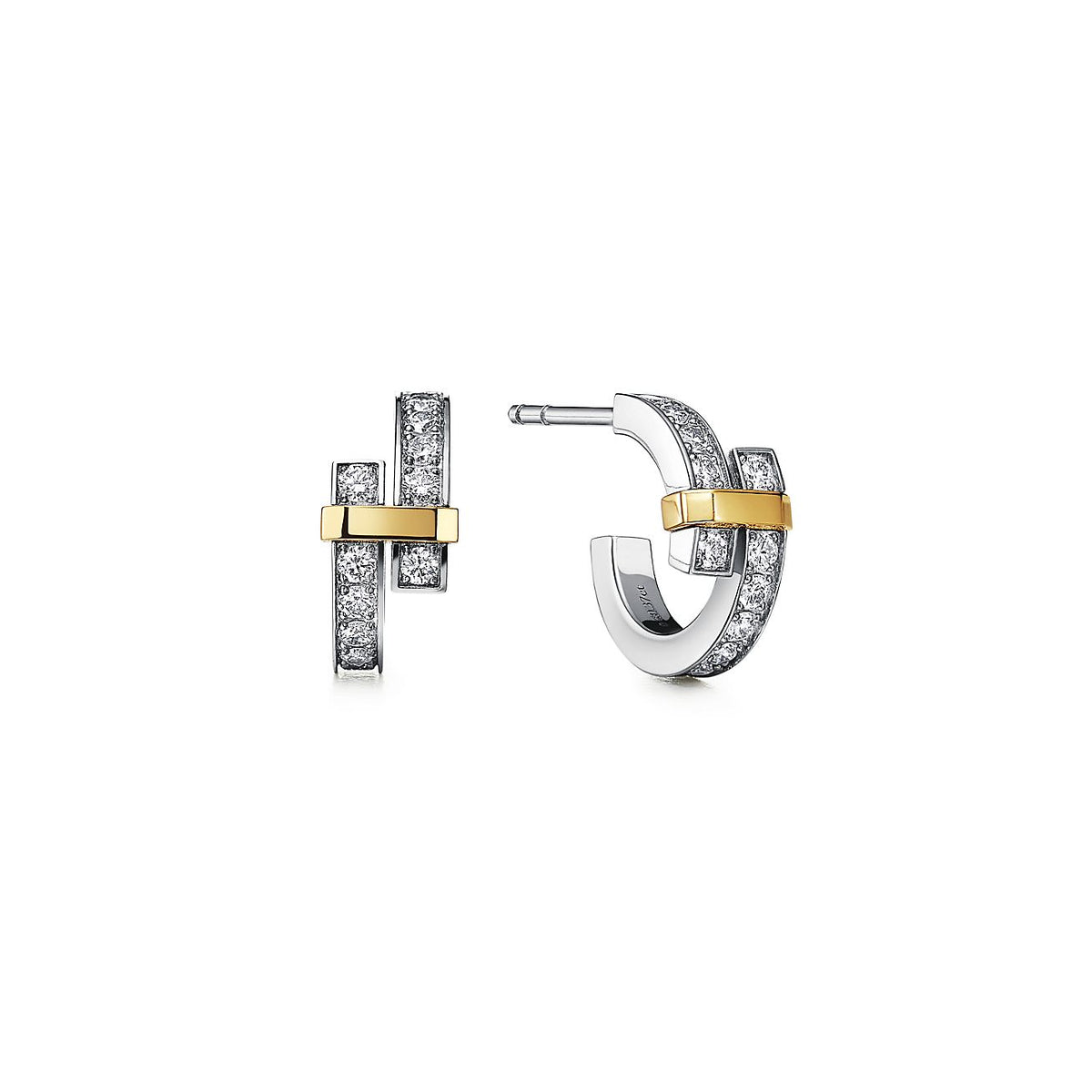 [Resenara Jewelry]EDGE DIAMOND PINK GOLD EARRINGS