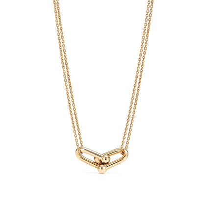 [Resenara Jewelry]HARDWEAR GOLD DOUBLE LINK NECKLACE