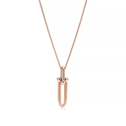 [Resenara Jewelry]HARDWEAR DROP DOUBLE LINK PEDANT NECKLACE