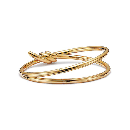 [Resenara Jewelry]KNOT DOUBLE ROW GOLD BRACELET