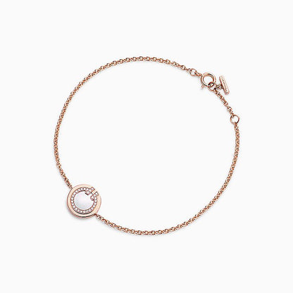 [Resenara Jewelry]DIAMOND CIRCLE PINK GOLD BRACELET