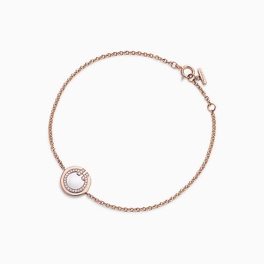 [Resenara Jewelry]DIAMOND CIRCLE PINK GOLD BRACELET