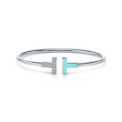 [Resenara Jewelry]T BRACELET 1.8MM TURQUOISE DIAMOND SILVER
