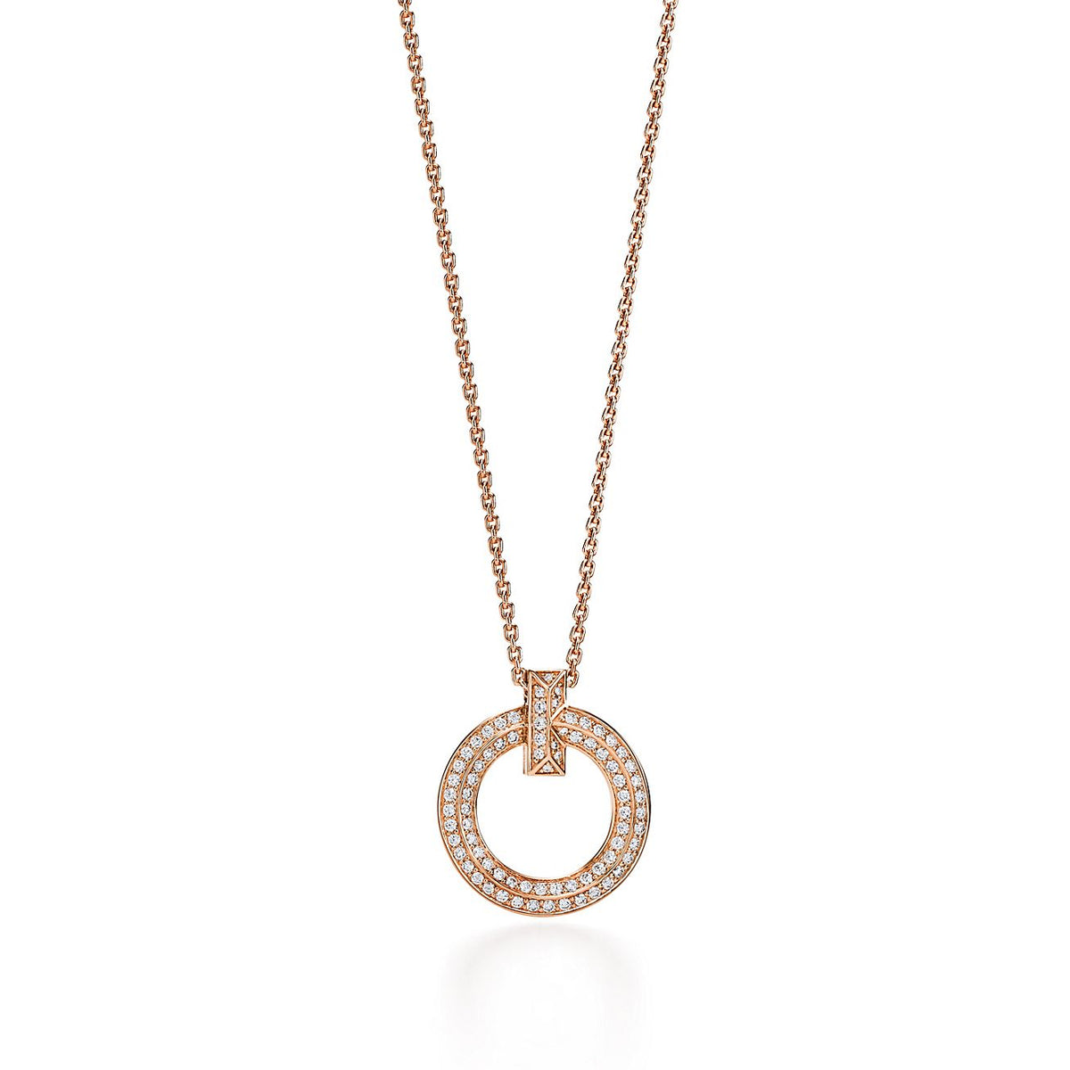 [Resenara Jewelry]T1 CIRCLE DIAMOND PAVED MEDIUM NECKLACE