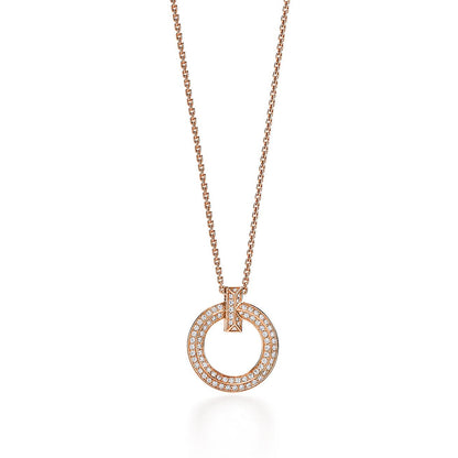 [Resenara Jewelry]T1 CIRCLE DIAMOND PAVED MEDIUM NECKLACE