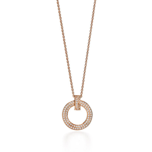 [Resenara Jewelry]T1 CIRCLE DIAMOND PAVED MEDIUM NECKLACE