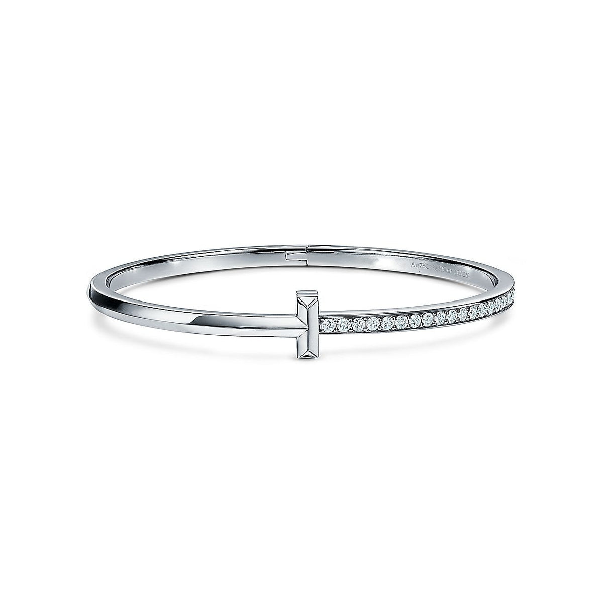 [Resenara Jewelry]NARROW T1 HINGED BANGLE DIAMOND SILVER