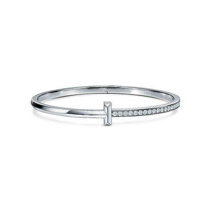 [Resenara Jewelry]NARROW T1 HINGED BANGLE DIAMOND SILVER