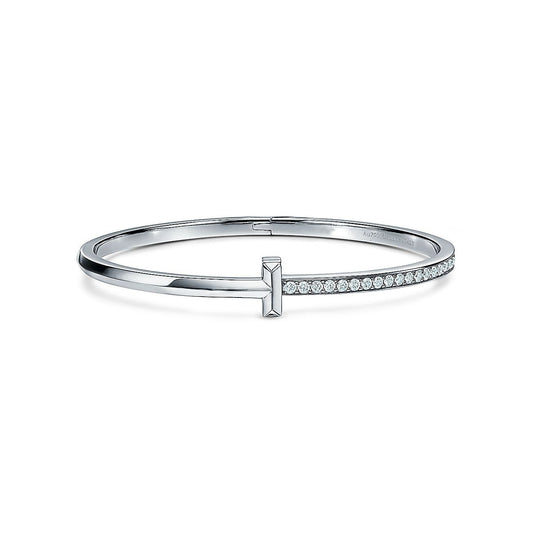 [Resenara Jewelry]NARROW T1 HINGED BANGLE DIAMOND SILVER