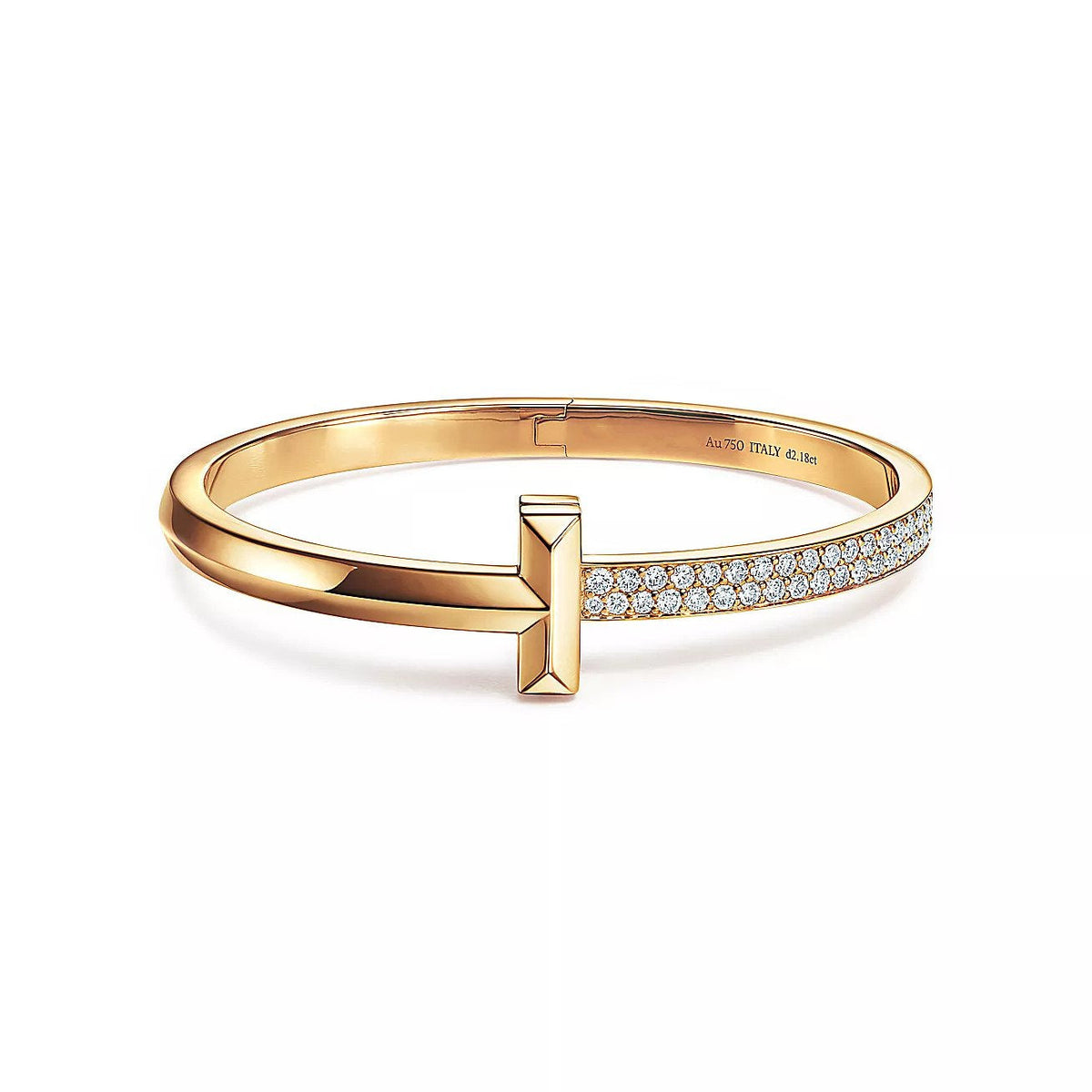 [Resenara Jewelry]T1 WIDE DIAMOND HINGED BANGLE PINK GOLD