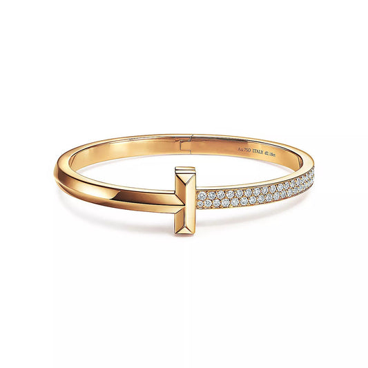 [Resenara Jewelry]T1 WIDE DIAMOND HINGED BANGLE PINK GOLD