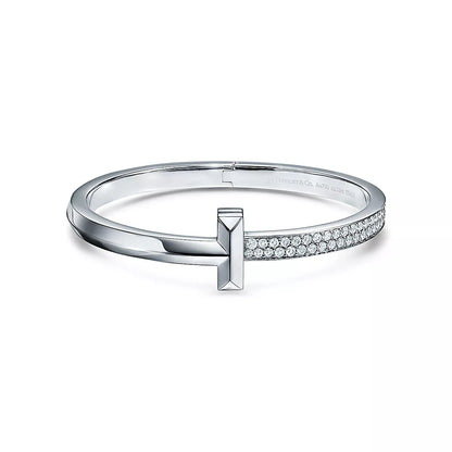 [Resenara Jewelry]WIDE DIAMONDS HINGED BANGLE