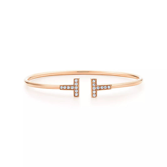 [Resenara Jewelry]T BRACELET PINK GOLD 1.8MM DIAMOND