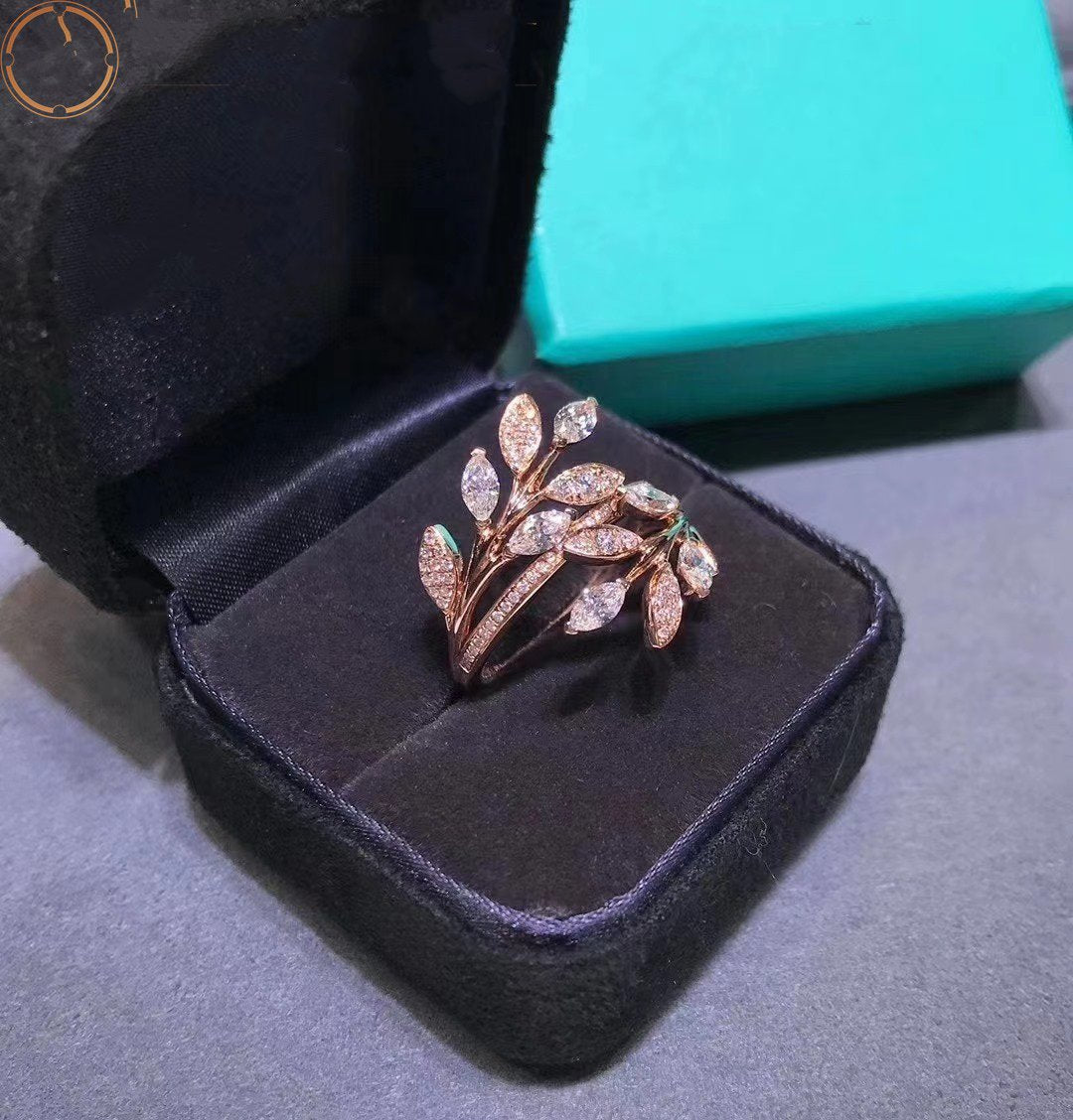 [Resenara Jewelry]VICTORIA DIAMOND VINE BYPASS RING PINK GOLD