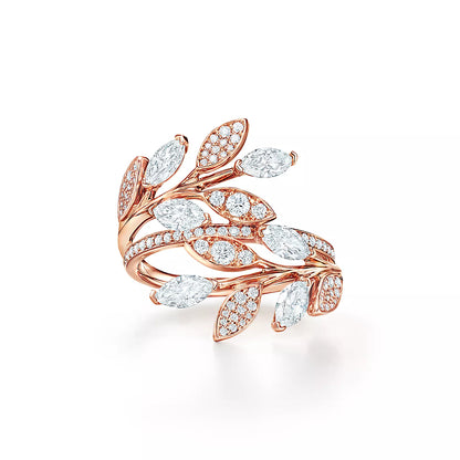 [Resenara Jewelry]VICTORIA DIAMOND VINE BYPASS RING PINK GOLD