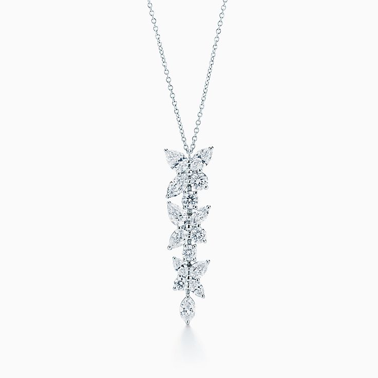 [Resenara Jewelry]MIXED CLUSTER DIAMOND DROP PENDANT