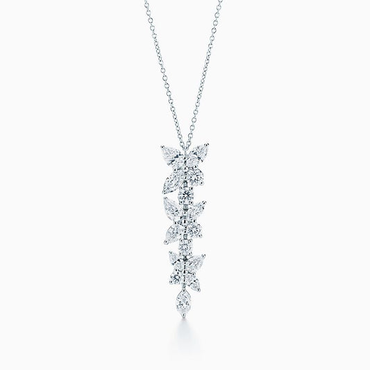 [Resenara Jewelry]MIXED CLUSTER DIAMOND DROP PENDANT