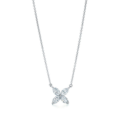 [Resenara Jewelry]PLATINUM AND DIAMOND VICTORIA PENDANT NECKLACE