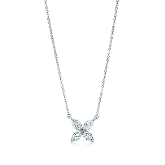 [Resenara Jewelry]PLATINUM AND DIAMOND VICTORIA PENDANT NECKLACE