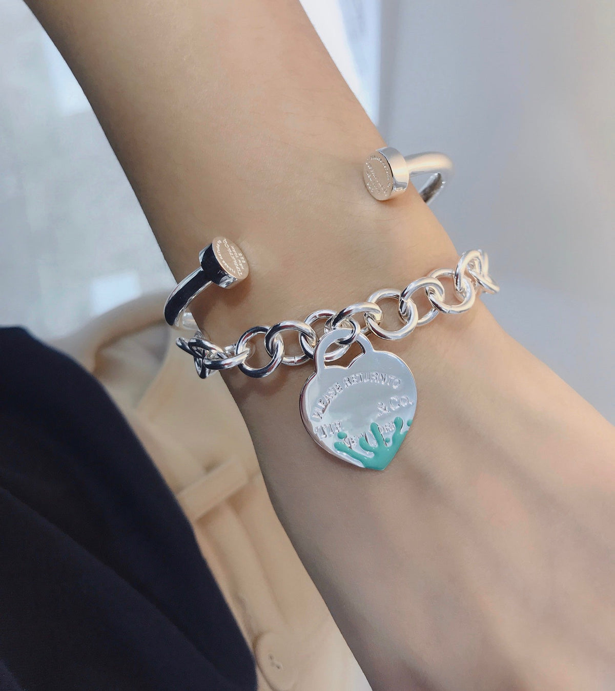 [Resenara Jewelry]LOVE HEART RETURN TO TIF SILVER BRACELET