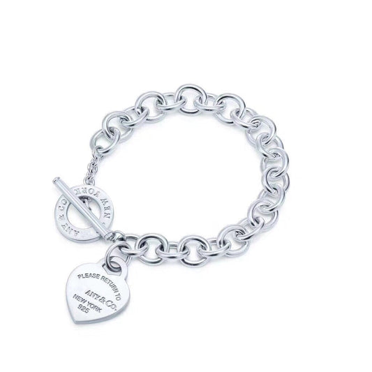 [Resenara Jewelry]LOVE HEART PIN BUCKLE RETURN TO TIF SILVER BRACELET