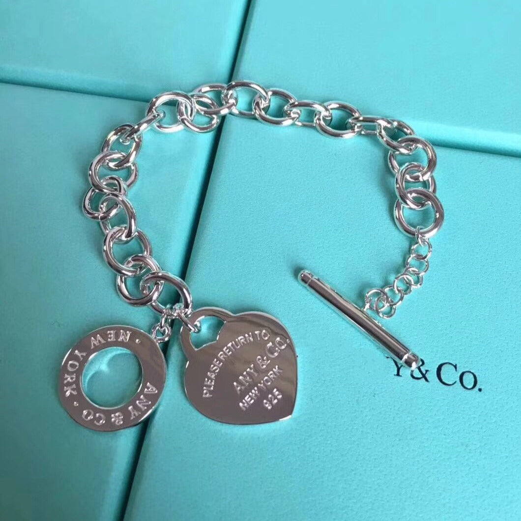 [Resenara Jewelry]LOVE HEART PIN BUCKLE RETURN TO TIF SILVER BRACELET
