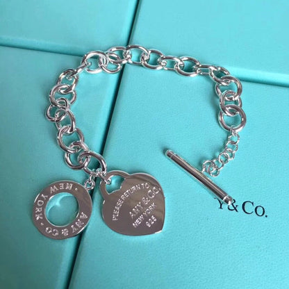 [Resenara Jewelry]LOVE HEART PIN BUCKLE RETURN TO TIF SILVER BRACELET